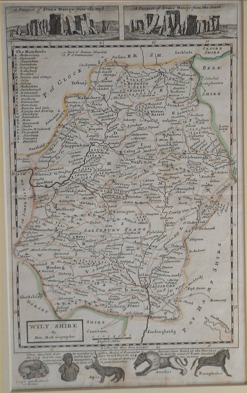 Map of Wiltshire - Moll